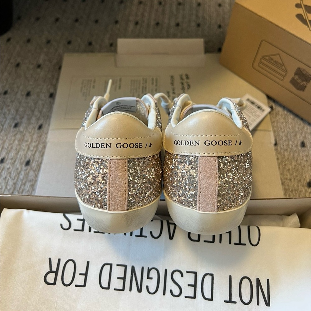 Golden Goose silver sequin flat shoes board shoes - Picture 6 of 7